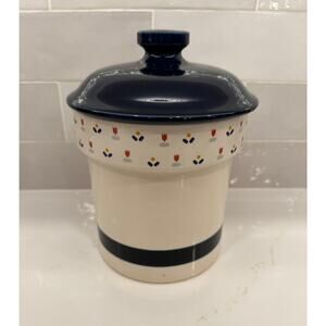 VTG 80s Sango Country Borders Ceramic Canister Cookie Jar